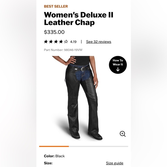 Harley Davidson Leather Chaps Deluxe NWT